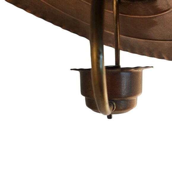 Vintage Copper Hanging Pendant Light Fixture Underwriters Laboratories - Picture 9 of 9